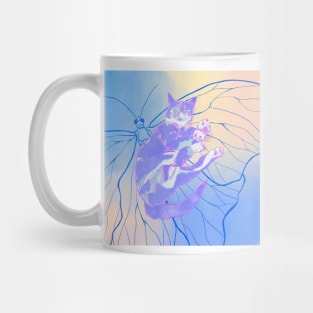 Sleepy Cat with a butterfly T-shirt Mug Sticker Mug